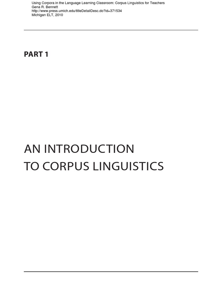 Using Corpora in The Language Learning Classroom Corpus Linguistics For ...