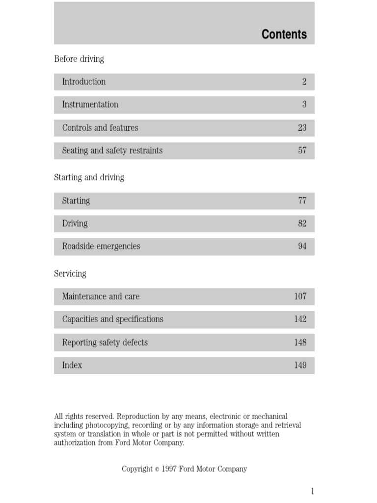 Mercury Grand Marquis Owners Manual 1998 Compass Air Conditioning