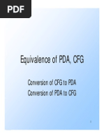 Conversion of CFG To PDA Conversion of PDA To CFG