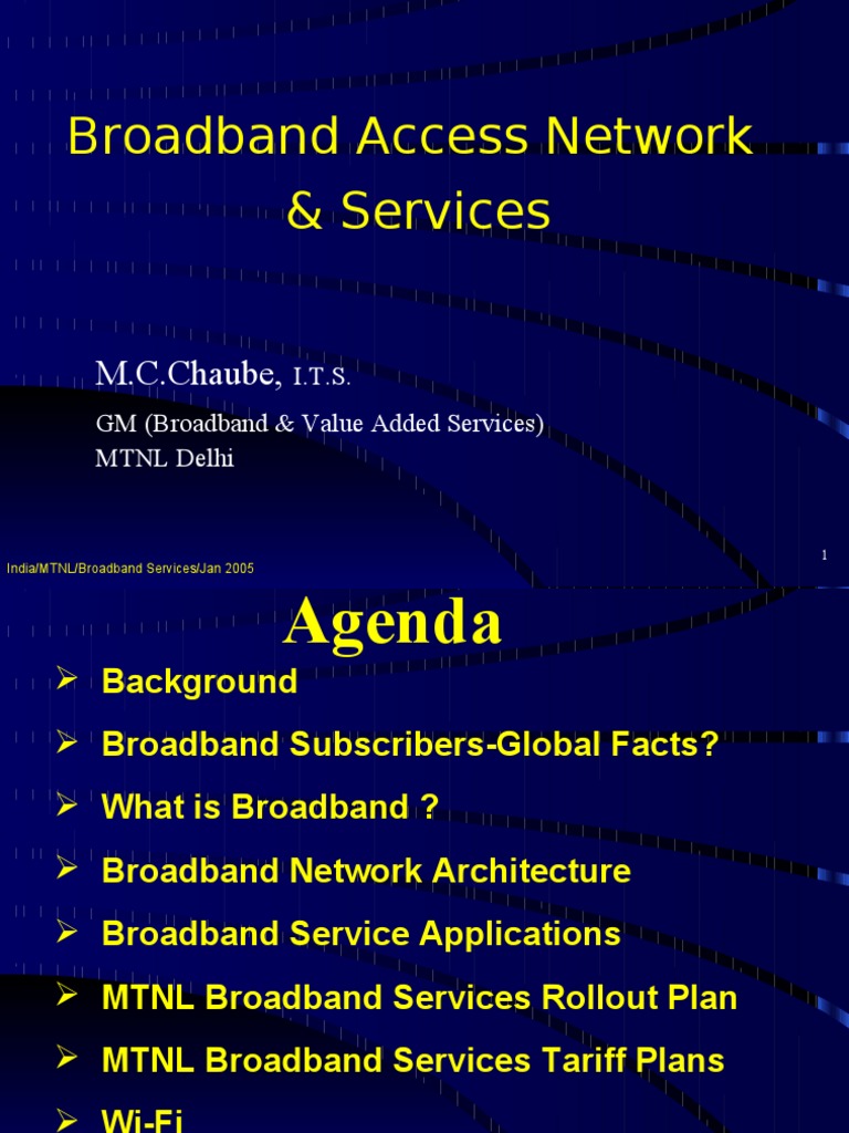 5.2 Broadband PPT Presentation MTNL/BSNL | PDF | Technology & Engineering