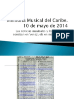 Memoria Musical Del Caribe 17 Mayo 2014