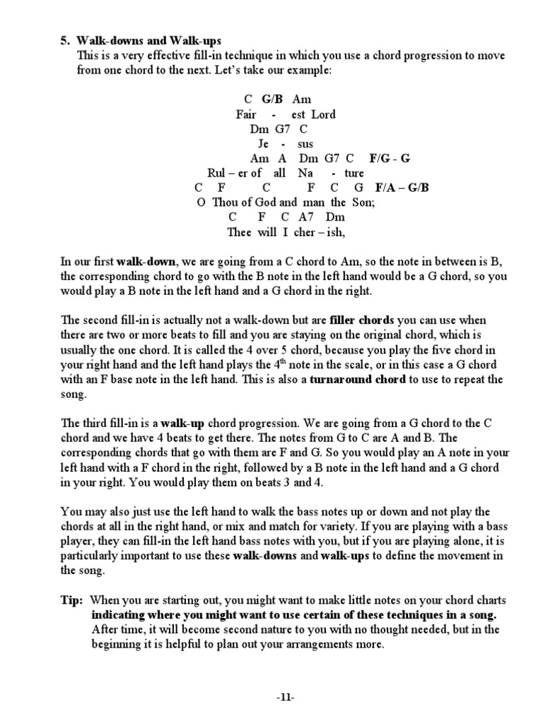 Walk Up and Walk Downs Chord (Music) Aspects Of Music