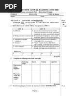 Junior Lyceum Annual Examinations 2000: Do Not Write in This Margin