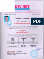 Dhirendrasingh Kushwah NDT Certificates RT Level II