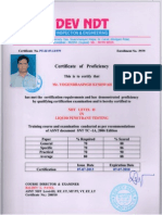 Yogendrasingh Kushwah NDT Certificates PT Level II