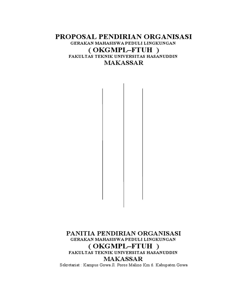 Contoh Proposal Pengajuan Pembentukan Organisasi
