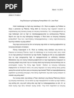 Ang Ebulusyon NG Kaisipang Pampulitikal Ni Dr. Jose Rizal