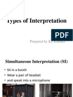 Types of Interpretation and Interpreting Materials