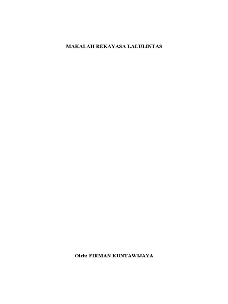 Makalah Rekayasa Lalulintas