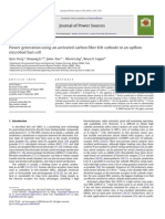 Power Generation Using an Activated Carbon Fiber Felt Cathode in an Upﬂow