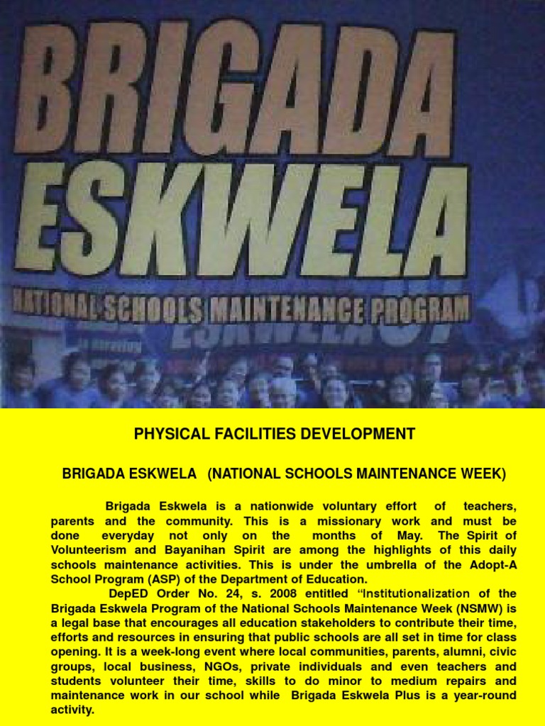 Brigada Eskwela Final Pdf Volunteering Schools