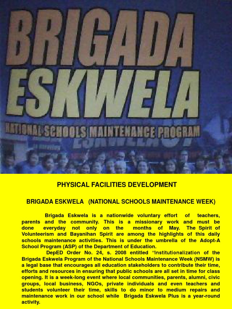 Brigada Eskwela Final | PDF | Volunteering | Schools