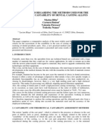 Considerations Regarding The Methods Used For The Assessment of Castability of Dental Casting Alloys Marius Bibu Carmen Simion Valentin Petrescu Toderita Nemes