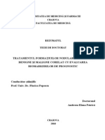 Tratamentul Formaţiunilor Nodulare Tiroidiene Benigne Şi Maligne Corelat Cu Evaluarea Biomarkerilor de Prognostic