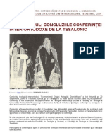 ECUMENISMUL - CONCLUZIILE CONFERINŢEI ‎INTER-ORTODOXE DE LA TESALONIC