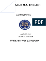 University of Sargodha MA English Syllabus