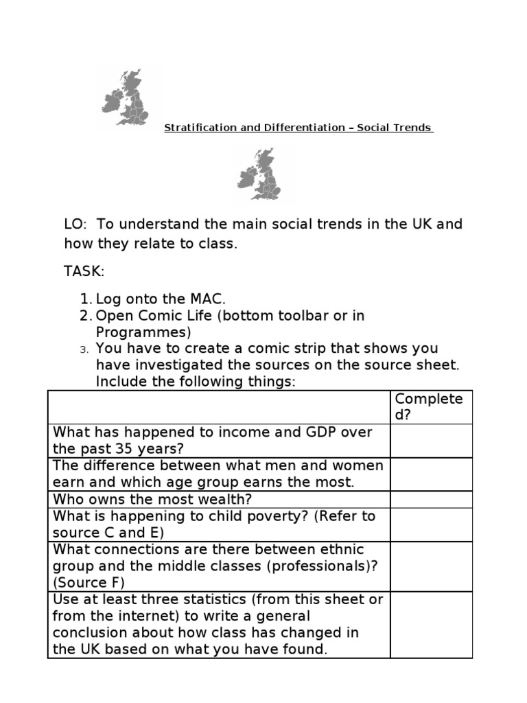 UK Social Trends: Class and Income Insights | PDF | Social Science