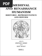 Medieval and Renaissance Humanism Rhetoric Representation and Reform Brill 039 s Studies in Intellectual History