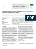 Optimization of Processing Conditions for Meat Paper From Beef Semimembranosus Muscle Using RSM