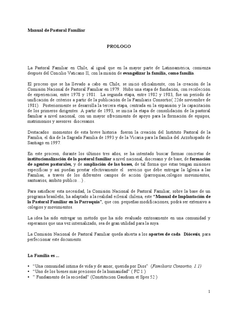 Manual de La Pastoral Familiar | PDF | Cristo (título) | Amor
