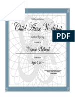 PHILBROOK Child Abuse Workshop Certificate
