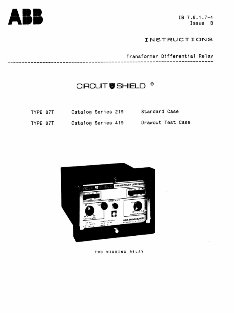 ABB Differential Relay Setting Calculation PDF