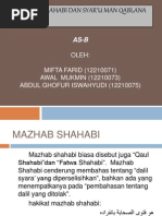 As-B, Ushul Fiqh Kelompok 11 (Syar'u Man Qablana Wa Madzhab Shohabi)