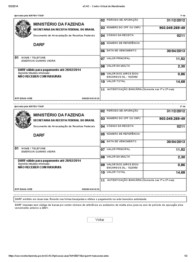 ECAC - Centro Virtual de Atendimento | PDF