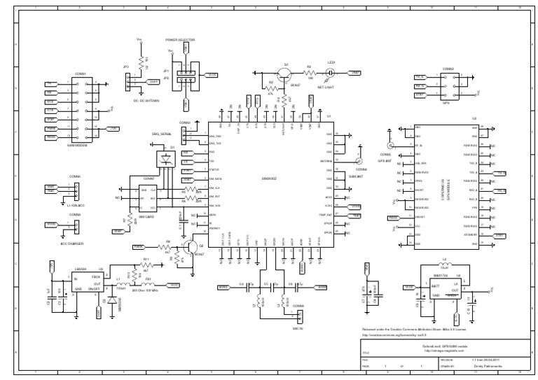 GPSGSMModule Schematics REV1.1 | PDF