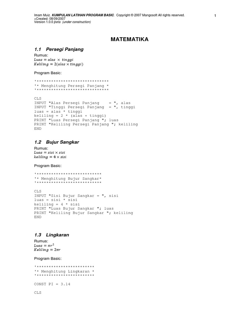 Kumpulan Program Basic | PDF
