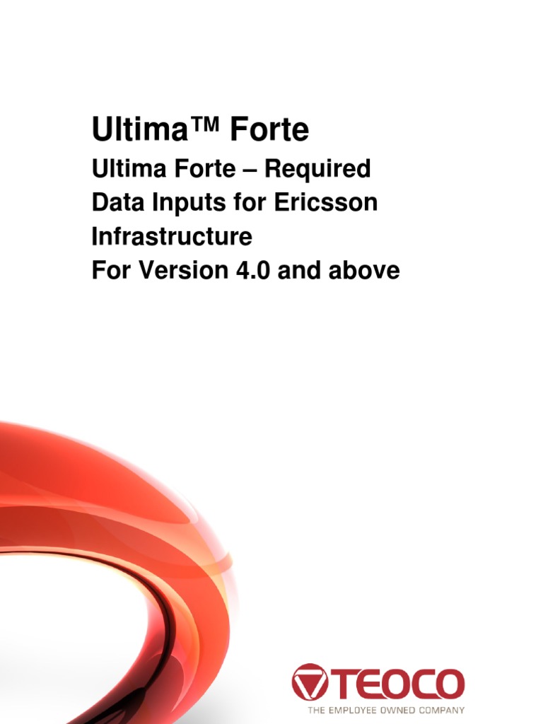 Ultima Forte Required Data Inputs For Ericsson Infrastructure | PDF ...