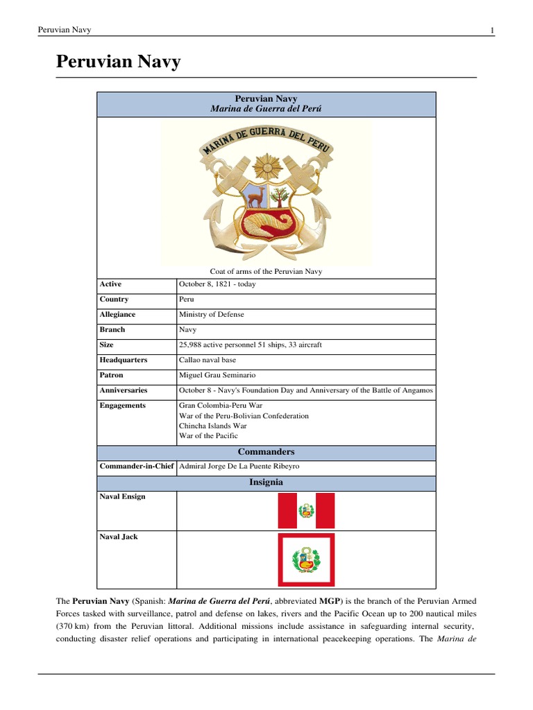 Overview of the Peruvian Navy | PDF | Military Science | Warfare