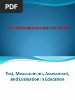 Test, Measurement & Evaluation