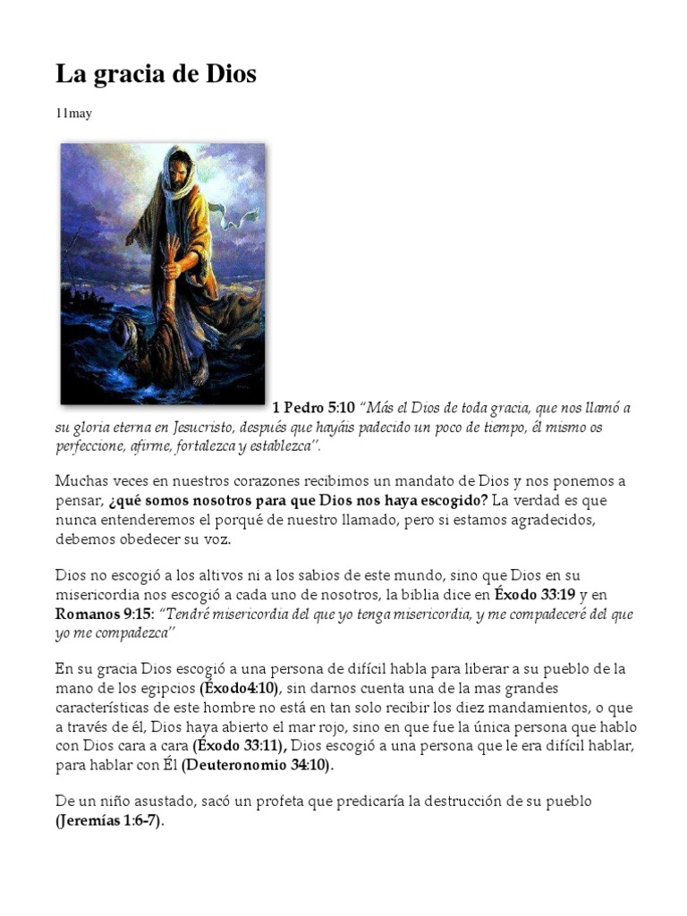 La Gracia de Dios en la Biblia | PDF | Gracia divina | Salvación