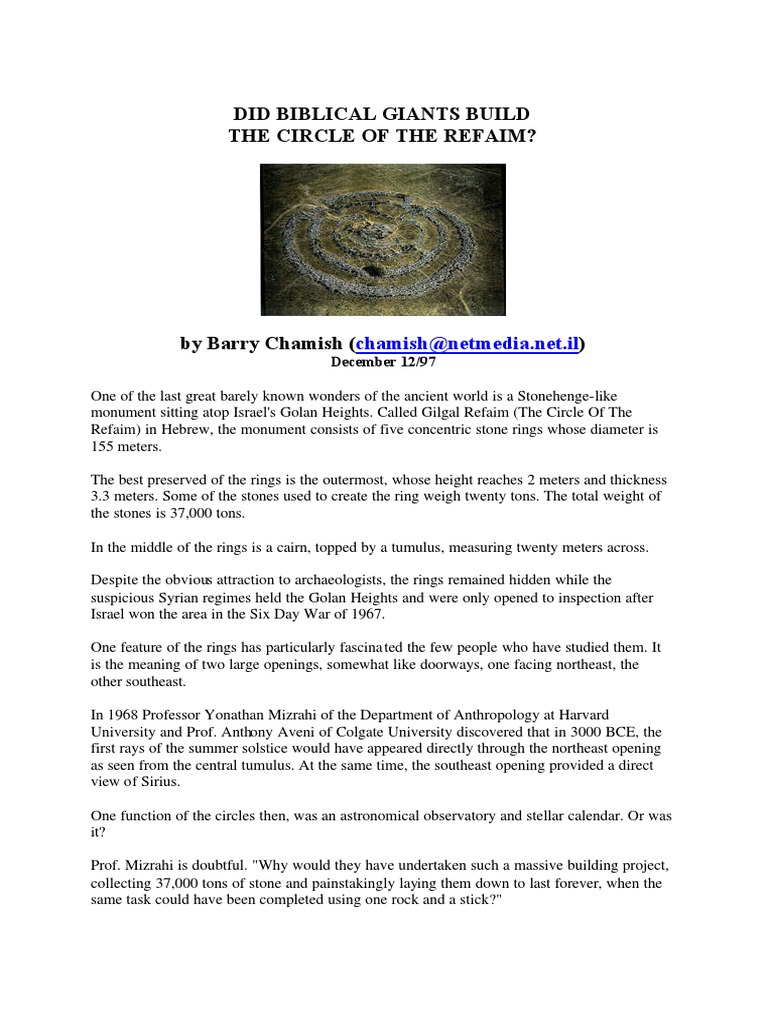 Ancient Giants and Gilgal Refaim | PDF | Hebrew Bible | Archaeology