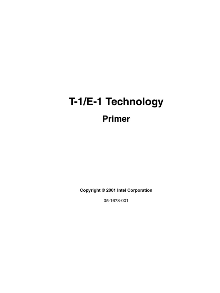 t1 E1 Technology | PDF
