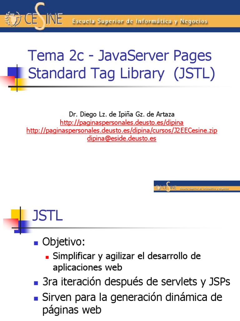 Tema2c JSTL | PDF | Páginas del servidor Java | Ingeniería de software