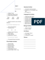 January Workplan Grade 1