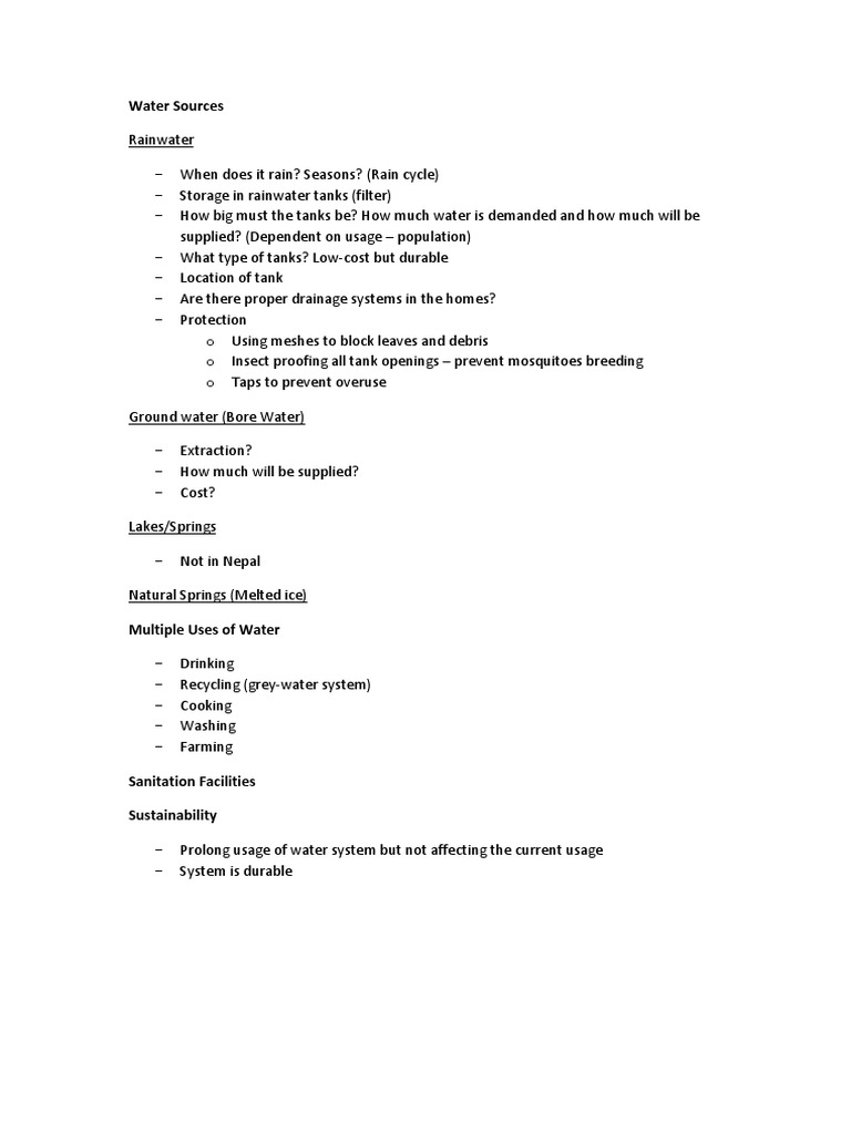 Essential Guide to Water Sources and Management | PDF | Home & Garden