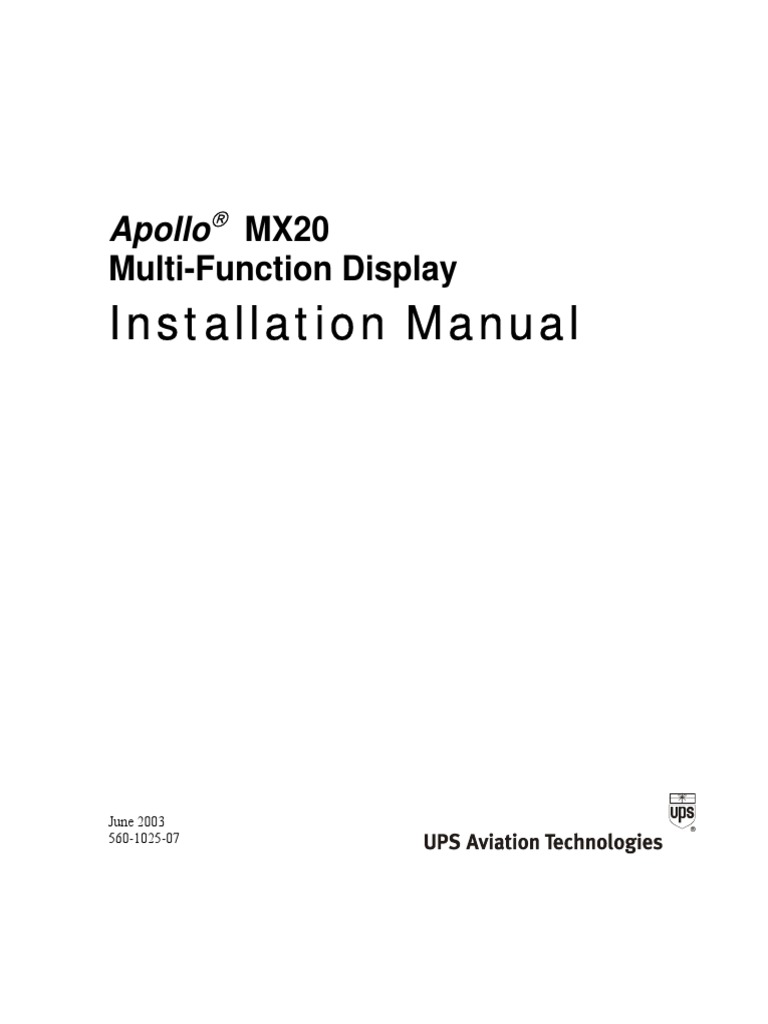 MX20 MFD Installation 560-1025-07 | PDF | Electrical Connector | Computing