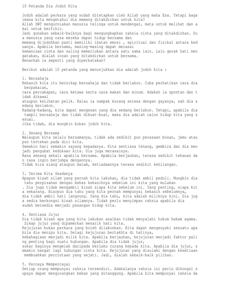 10 Tanda Dia Jodoh Kita Pdf