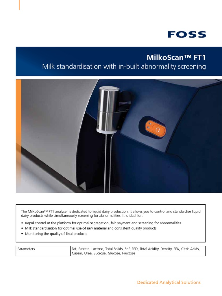 MilkoScan FT1 Solution Brochure GB PDF | PDF