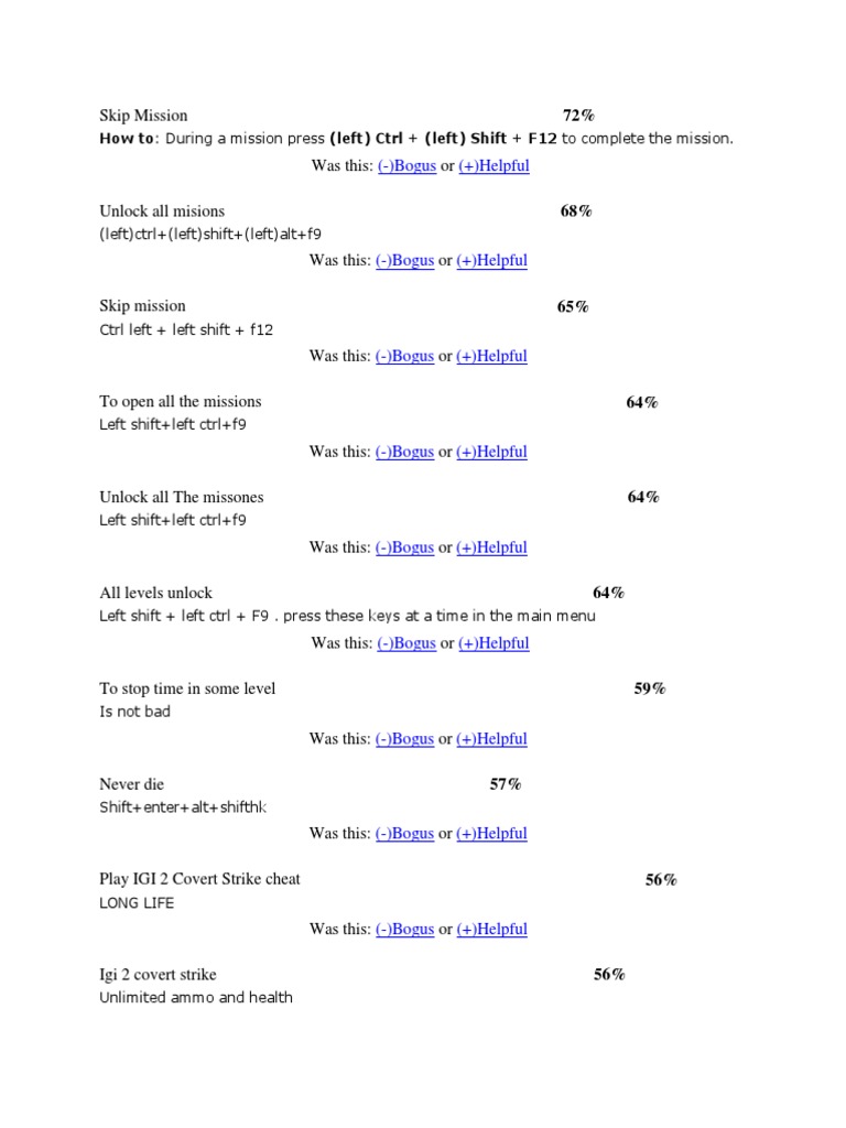 Igi unlimited health cheat