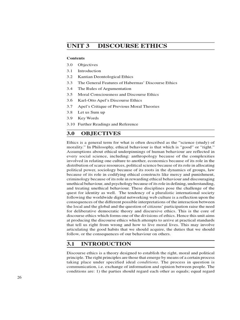 Habermas' Discourse Ethics Explained | PDF | Psychological Attitude ...