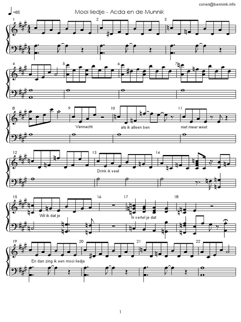 Acda en de Munnink, Mooi Liedje