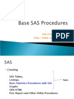 SAS Slides 8: BASE SAS Statistics Procedures