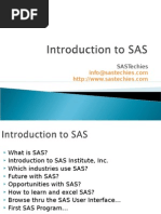 SAS Slides 1: Introduction To SAS