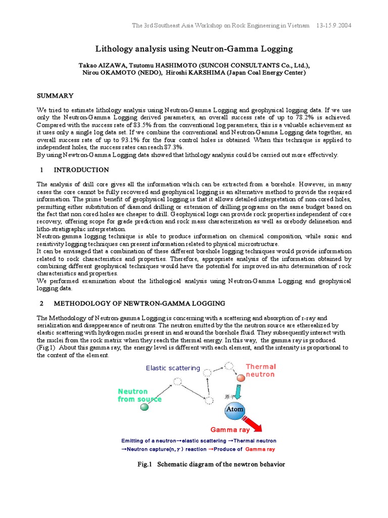 Lithology Analysis Using Neutron-Gamma Logging | PDF | Gamma Ray ...