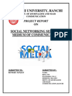 Ranchi University, Ranchi: Social Networking Service: Medium of Communication