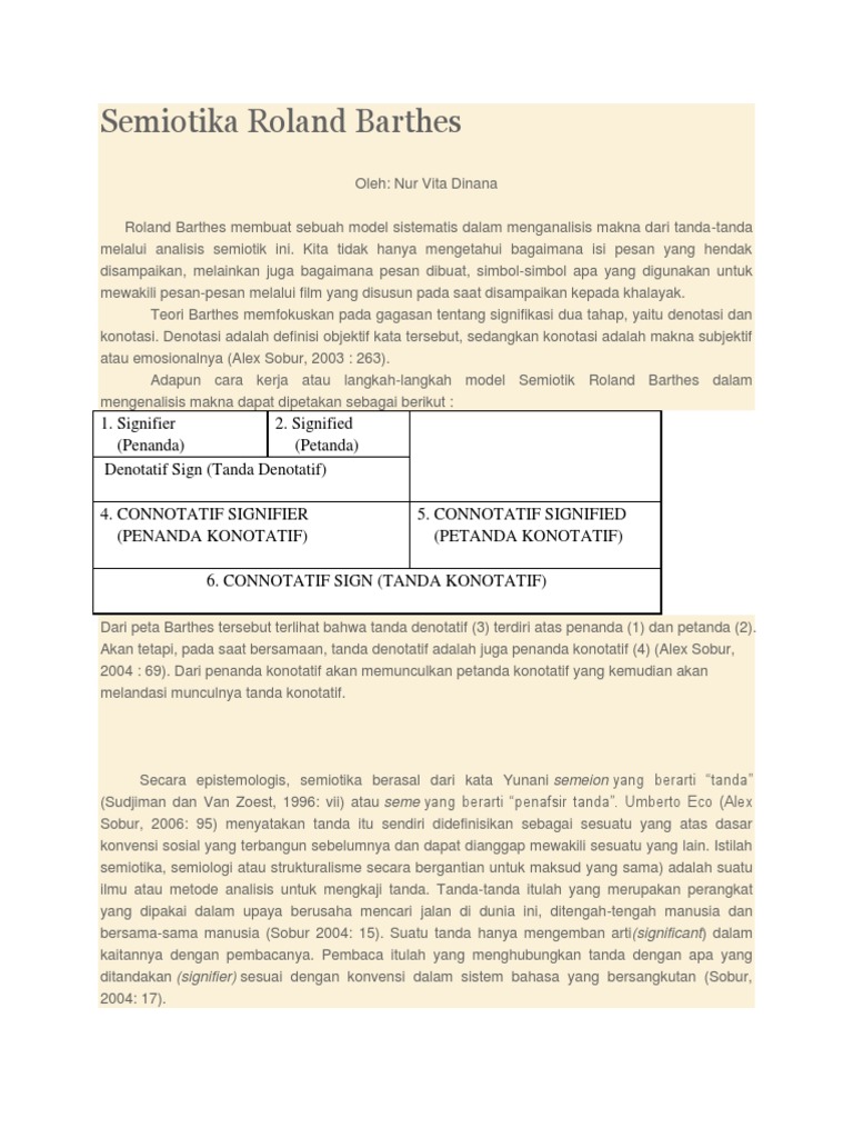 Semiotika Roland Barthes | PDF